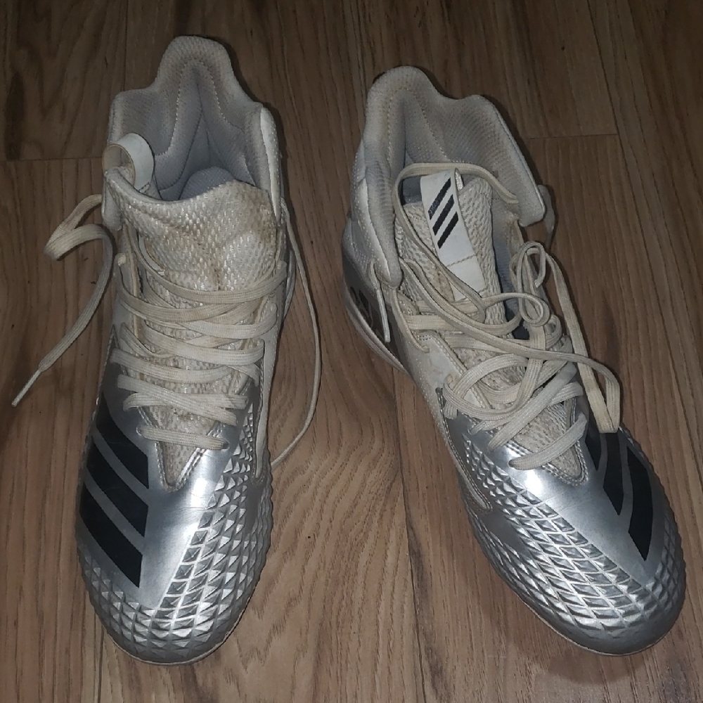 adidas Silver and Black Athletic Shoes/Cleats